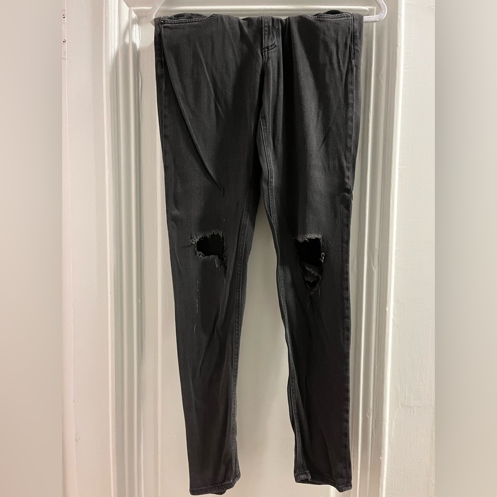 Rag & Bone Charcoal Distressed Denim